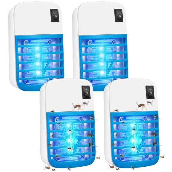 Bug Zapper Plug in Indoor Mosquito Kiler Zapper Fly Traps with Bug Lights, 4 Packs Electronic Flying Insect Trap for Home, Kitchen, Office, Bedroom