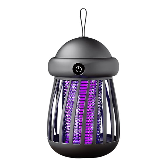 Bug Zapper Portable Electric Mosquito Killer Lamp Safe Silent Fly Insect Trap With Hanging Hook For Bedroom Kitchen Camping Balcony(Grey-15Cm)