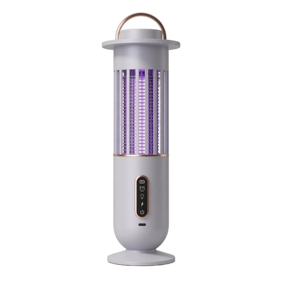 Bug Zapper Portable Mosquito Lamp Usb Rechargeable Indoor Outdoor Insect Silent Purple Light for Home Bedroom Patio Office White 1 Pack