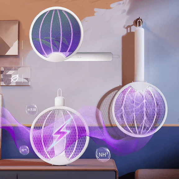 Bug Zapper Racket,Electric Fly Swatter Handheld Bug Zapper Battery Powered Fly Killer Indoor Mosquiwipe outer for Bedroom, Kitchen, Office, Red