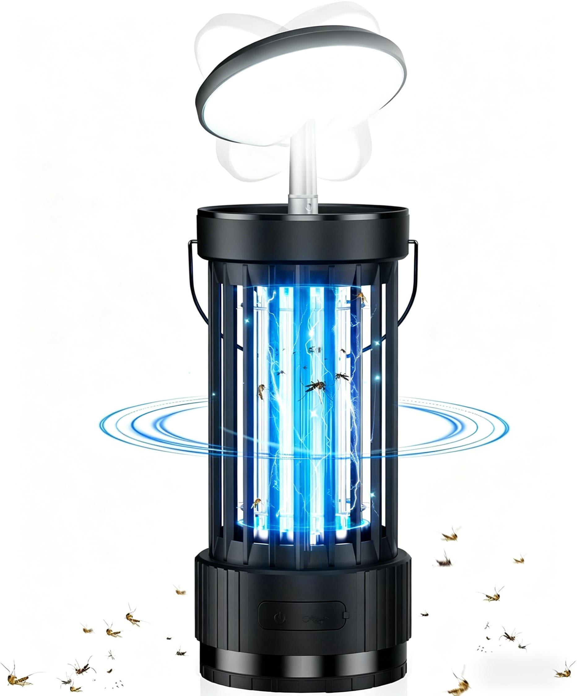 Bug Zapper, Rechargeable Fly & Mosquito Catchers, Portable Electric Insect Trap with Height Adjustable LED Lights for Bugs in Backyard, Patio, Camping, Fishing