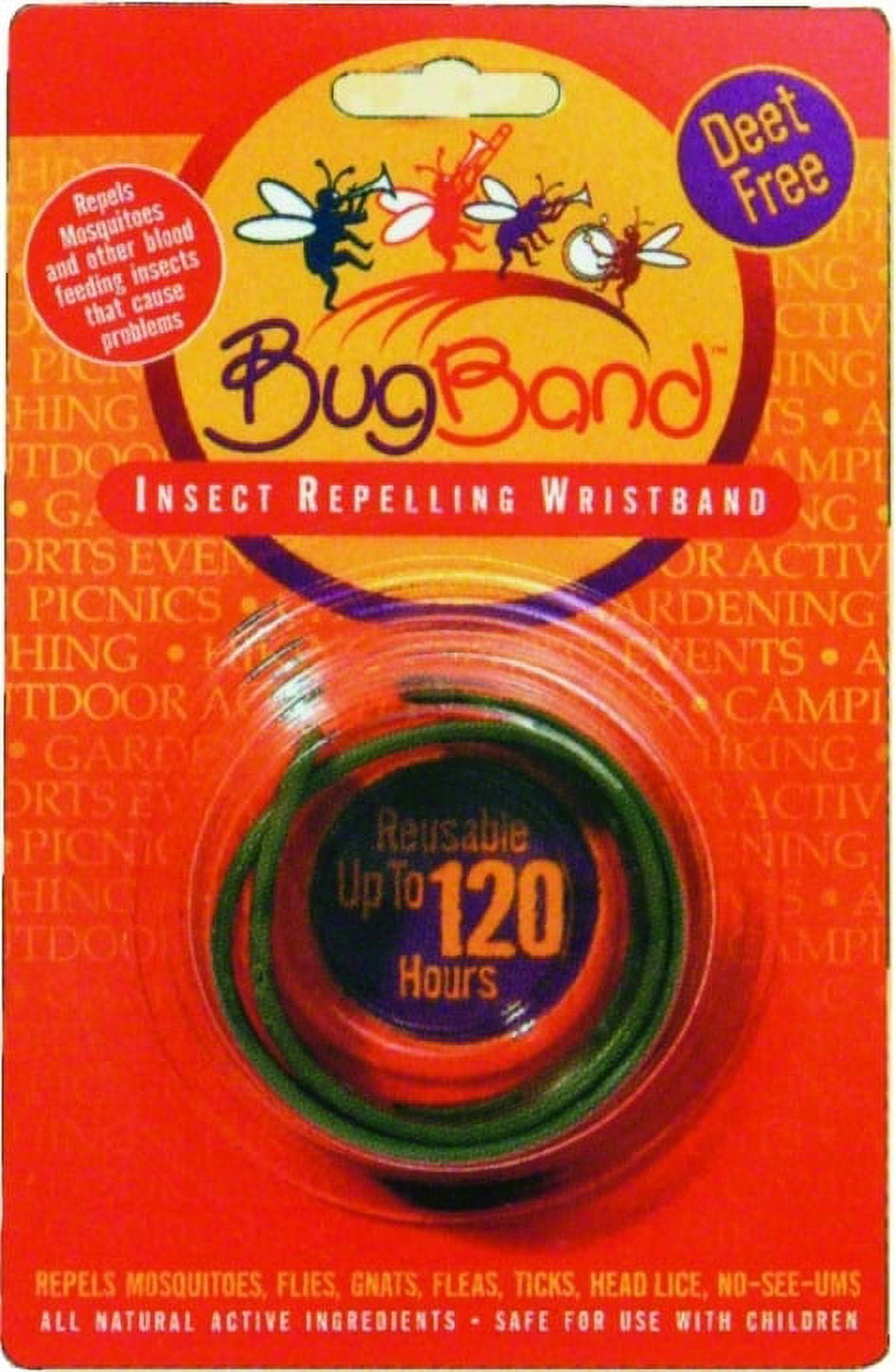 BugBand Insect Repellent Deet Free Wristband, Colors May Vary 1 ea