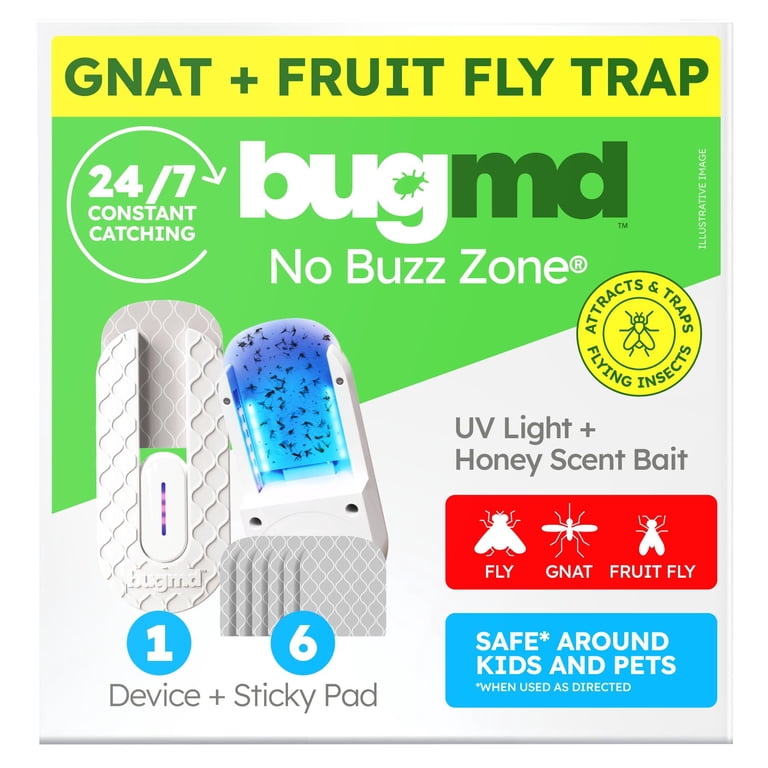 BUGMD No Buzz Zone - Refillable UV Light Stick Device, Indoor Plug