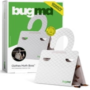 BugMD Clothes & Pantry Moth Traps (6 Count) – Sticky Glue Pheromone-Based Repellent for Closets, Cabinets & Wardrobes – Non-Toxic - White