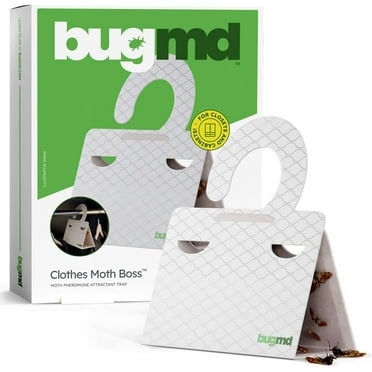 BugMD Clothes Moth Traps (6 Count, White) - Sticky Glue Bug Repellent Pheromone Attractor for Closets Wardrobes Cabinet Drawers, Moth Balls for Closet, Moth Traps with No Harsh Chemicals