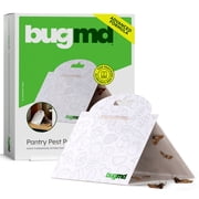 BugMD Pantry Moth Traps (6-Pack) – Pheromone-Based Sticky Glue Traps, Non-Toxic, Kills Indian Meal Moths – Kitchen & Food-Storage Safe - White