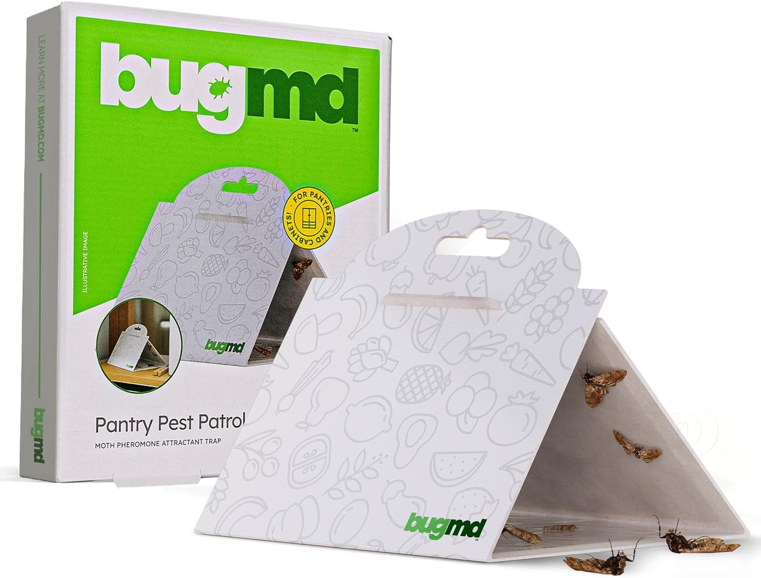 BugMD Pantry Pest Patrol (6 Count, White) Moth Traps for Kitchen