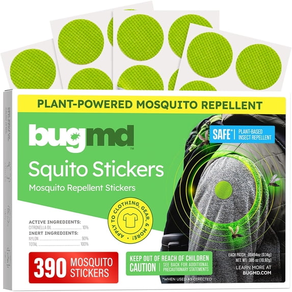 Bug Guard Sticker BugMD Squito Stickers Mosquito Repellent Patch Stickers for Adults (390 ...