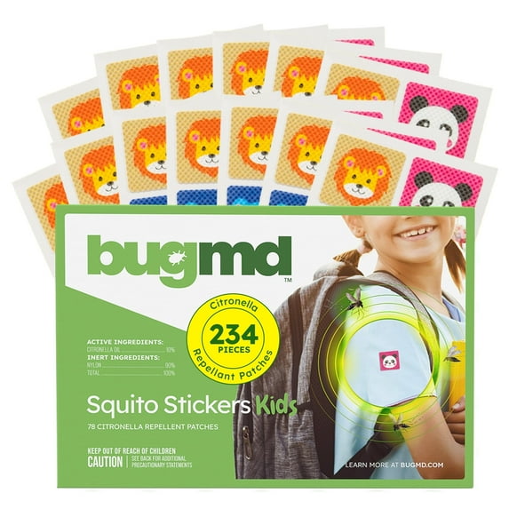 BugMD Squito Stickers Mosquito Repellent Patch Stickers for Kids (234 Stickers), Safe & Effective Insect Repellent Patches for Toddlers, Kids, Camping, Beach & Outdoor Essentials