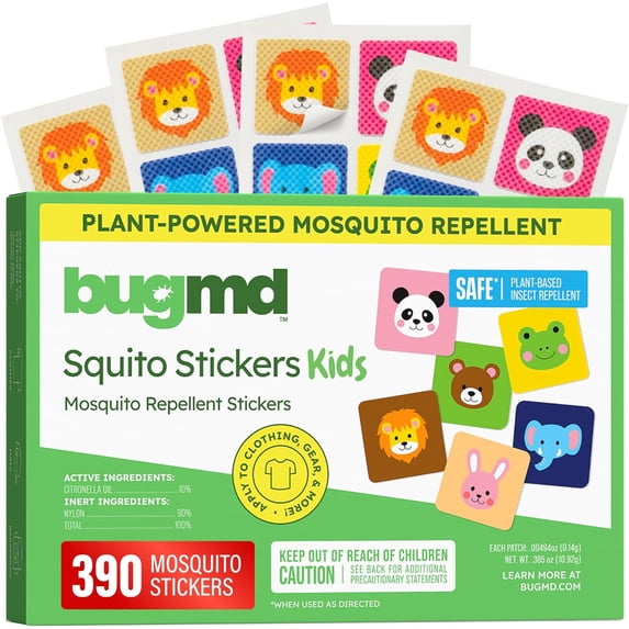 Repel Stickers BugMD Squito Stickers Mosquito Repellent Patch Stickers for Kids (390 ...