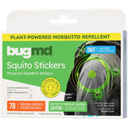 BugMD Squito Stickers for Adults, Citronella-Based Mosquito Repellent Patches