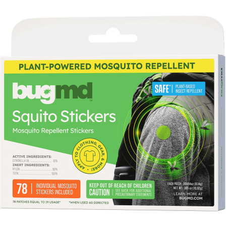 BugMD Squito Stickers Mosquito Repellent Patch Stickers for Adults (78 Stickers), Safe & Effective Insect Repellent Patches for Toddlers, Kids, Camping, Beach & Outdoor Essentials
