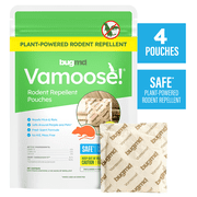 BugMD Vamoose Mouse & Rat Repellent Pouches for Home & Car Engines, Cornmint Oil,4 Pouches