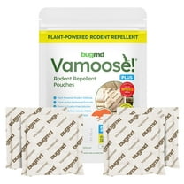 BugMD Vamoose! Plus Peppermint Oil Mouse Repellent Pouches | Natural Mice Repellent Indoor & Rat Deterrent for House, Garage, RV, Car & Storage | Plant-Powered Rodent Control - 1 Pack - 4 Pouches