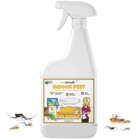 BugPursuit, Instant Natural Indoor Pest Control Spray, Carpet beetle killer, Fly repellent, and many more. USDA Biobased Certified, Plant Based Formula, Made in USA (24 oz)