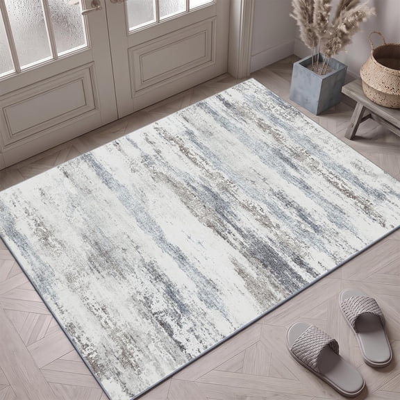 Buganda 2x3 Area Rugs for Living Room Bedroom, Modern Abstract Rugs, Washable Non-Slip Decor Carpet, Grey