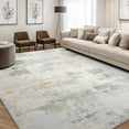 thumbnail image 1 of Buganda Area Rug for Living Room 6'X9', Washable Artificial Wool Area Rug, Low Pile Non-Slip Carpet for Bedroom Office Dining Room, Light Beige, 1 of 8