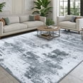 thumbnail image 1 of Buganda Area Rug for Living Room 9'X12', Washable Artificial Wool Area Rug, Low Pile Non-Slip Carpet for Bedroom Office Dining Room, Grey, 1 of 7