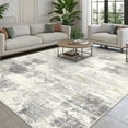 thumbnail image 1 of Buganda Area Rug for Living Room 9'X12', Washable Artificial Wool Area Rug, Low Pile Non-Slip Carpet for Bedroom Office Dining Room, Light Beige, 1 of 8