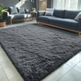 thumbnail image 1 of Buganda Area Rugs for Living Room 5'X8', Soft and Fluffy Shaggy Carpet for Pets, Machine Washable Floor Rugs for Bedroom, Grey, 1 of 7
