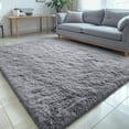 thumbnail image 1 of Buganda Area Rugs for Living Room 5'X8', Soft and Fluffy Shaggy Carpet for Pets, Machine Washable Floor Rugs for Bedroom, Light Grey, 1 of 7