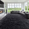 thumbnail image 1 of Buganda Area Rugs for Living Room 9'X12', Soft and Fluffy Shaggy Carpet for Pets, Machine Washable Floor Rugs for Bedroom, Black, 1 of 8