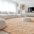thumbnail image 1 of Buganda Area Rugs for Living Room 9'X12', Soft and Fluffy Shaggy Carpet for Pets, Machine Washable Floor Rugs for Bedroom, Camel, 1 of 7