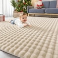 thumbnail image 1 of Buganda Area Rugs for Living Room, Soft Shaggy Rug for Bedroom , Non Slip Machine Washable Carpet, Beige, 8'x10', 1 of 6