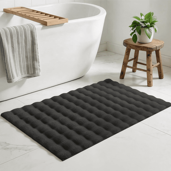 Buganda Area Rugs for Living Room, Soft Shaggy Rug for Bedroom , Non Slip Machine Washable Carpet, Black, 2'x3'