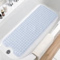 thumbnail image 1 of Buganda Bath Mat for Tub Non Slip, Extra Long Bath Mat with Drain Holes and Suction Cups, Machine Washable Shower Mat, 39"x15", Clear, 1 of 9