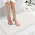 thumbnail image 1 of Buganda Bathroom Rugs 24x16, Quick Dry Machine Washable Chenille Bath Mats with Rubber Backing, Ivory, 1 of 9