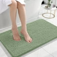 thumbnail image 1 of Buganda Bathroom Rugs 24x16, Quick Dry Machine Washable Chenille Bath Mats with Rubber Backing, Sage Green, 1 of 9