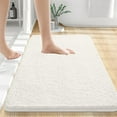thumbnail image 1 of Buganda Bathroom Rugs 30x20, Quick Dry Machine Washable Chenille Bath Mats with Rubber Backing, Ivory, 1 of 9