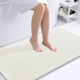 thumbnail image 1 of Buganda Bathroom Rugs 44x24, Quick Dry Machine Washable Chenille Bath Mats with Rubber Backing, Ivory, 1 of 9