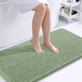 thumbnail image 1 of Buganda Bathroom Rugs 44x24, Quick Dry Machine Washable Chenille Bath Mats with Rubber Backing, Sage Green, 1 of 9