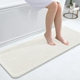 thumbnail image 1 of Buganda Bathroom Rugs 47x17, Quick Dry Machine Washable Chenille Bath Mats with Rubber Backing, Ivory, 1 of 9