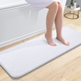 thumbnail image 1 of Buganda Bathroom Rugs 47x17, Quick Dry Machine Washable Chenille Bath Mats with Rubber Backing, White, 1 of 9