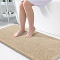 thumbnail image 1 of Buganda Bathroom Rugs 47x24, Quick Dry Machine Washable Chenille Bath Mats with Rubber Backing, Beige, 1 of 9
