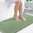 thumbnail image 1 of Buganda Bathroom Rugs 47x24, Quick Dry Machine Washable Chenille Bath Mats with Rubber Backing, Sage Green, 1 of 9