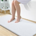 thumbnail image 1 of Buganda Bathroom Rugs 47x24, Quick Dry Machine Washable Chenille Bath Mats with Rubber Backing, White, 1 of 9