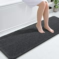 thumbnail image 1 of Buganda Bathroom Rugs 59x20, Quick Dry Machine Washable Chenille Bath Mats with Rubber Backing, Dark Grey, 1 of 9