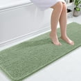 thumbnail image 1 of Buganda Bathroom Rugs 59x20, Quick Dry Machine Washable Chenille Bath Mats with Rubber Backing, Sage Green, 1 of 9