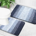 thumbnail image 1 of Buganda Bathroom Rugs Sets 2 Pieces, Soft Absorbent Microfiber Bath Mat And U-Shaped Contour Toilet Rug, Non-Slip Washable Bath Rugs (24"x16"+24"x20", Dark Blue), 1 of 9