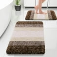 thumbnail image 1 of Buganda Bathroom Rugs Sets 2 Pieces, Soft Absorbent Microfiber Bath Mats, Non-Slip Machine Washable Bath Carpets (30"x20"+24"x16", Brown), 1 of 9