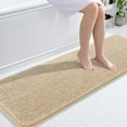 thumbnail image 1 of Buganda Bathroom Rugs 59x20, Quick Dry Machine Washable Chenille Bath Mats with Rubber Backing, Beige, 1 of 9
