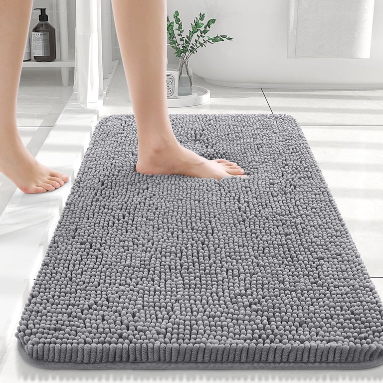 Buganda Memory Foam Bath Mat Rug - 70x24 Inch, Extra Soft & Absorbent, Non-Slip Backing, Dark Grey