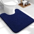 thumbnail image 1 of Buganda Toilet Rugs U-Shaped 24x20, Quick Dry Machine Washable Chenille Bath Mats with Rubber Backing, Navy Blue, 1 of 9
