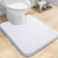 thumbnail image 1 of Buganda Toilet Rugs U-Shaped 24x20, Quick Dry Machine Washable Chenille Bath Mats with Rubber Backing, White, 1 of 9