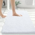 thumbnail image 1 of Buganda Bathroom Rugs 36x24, Quick Dry Machine Washable Chenille Bath Mats with Rubber Backing, White, 1 of 9