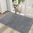 thumbnail image 1 of Buganda Dog Door Mats and Rugs, Washable Mat for Dog Paws, Absorbs Moisture and Dirt, Chenille Indoor Door Mats, 30x20, Grey, 1 of 9